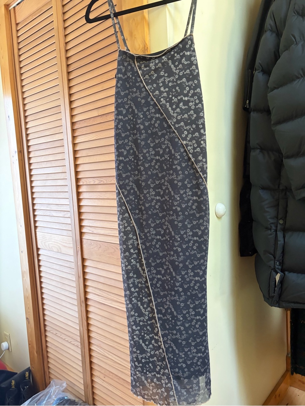 Miss Selfridge Navy Floral Slip Maxi Dress with White Piping